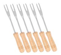 Toyvian Fourchettes à Fondue Multifonction Bois 15 Cm Acier Inoxydable, Fourchettes à Mélanger Fruits Fromage Chocolat, Ensemble 6 Pièces Pour Barbecue, La Cuisine Et Voyage