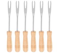 Toyvian Fourchettes à Mélanger en Acier Inoxydable en Bois Lot de 6 set de Mini Fourchettes pour Fondue au Chocolat Fruits Fromage et Glace pour Apéritif la Cuisine Maison et