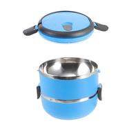 Toyvian Gamelle Portable pour Chien et Chat 1400ml en Acier Inoxydable Double Couche avec Poignée Invisible Arc pour Maison et Voiture