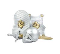 Toyvian Garçon Fille Accessoires De Guerrier De Bataille Casque Armure Bouclier Ensemble Compl Jouets Éducatifs Divertissement pour Petits Aventuriers