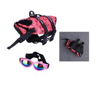 Toyvian Gilet de Sauvetage pour Chien à Libération Rapide, Taille XS | Polyester, Texture Confortable et Poignées de Prise, Lunettes pour Animaux Incluses, Usage Piscine et Couleur Aléatoire