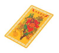 Toyvian God of Wealth Card Ornements Pendentif de Personnage de Chance Chinois Carte de Temple Chinois Décorations Carte taisui Alliage Aluminium-magnésium