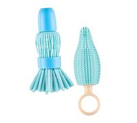 Toyvian Goupillon Portable pour Biberon et Tétines Lot de 2 Set de Brosse en Silicone Résistante à Haute Température Nettoyage Facile Accessoire de Voyage pour