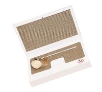 Toyvian Griffoir pour Chat D’Ordinateur Portable Pliable | Carton Ondulé Blanc, Design Créatif Équilibré, Bâton D’éveil Inclus, Usage Maison