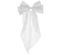 Toyvian Grosse Pince à Cheveux à Ressort Nœud en Tissu Blanc Accessoire pour Filles et Adolescentes Barrette Décorative Légère pour Coiffures de Fête Mariage Usage Quotidien