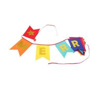 Toyvian Guirlande De Fanions Tissu Pour Noël Décorations Murales Hiver Bannière De Porte De Garage Avec Message Joyeux Noël