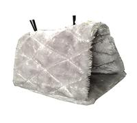 Toyvian Hamac Peluche Gris pour Oiseaux et Animaux Suspendu Isolant avec Crochets Bilatéraux Refuge Chaud pour Lhiver
