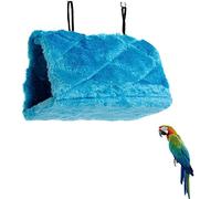 Toyvian Hamac pour Perroquet Peluche Douce Confortable et Chaud Bleu avec Crochets Bilatéraux pour Suspension Facile Favorisant et des Oiseaux