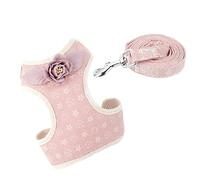 Toyvian Harnais de Poitrine pour Chien Mignon et Durable avec Laisse Collerette Respirante pour Chiots Rose