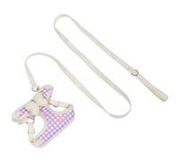 Toyvian Harnais et Laisse pour Chien Petite Taille en Maille Respirante, Motif à Carreaux Violet avec Nœud, Taille S, Anti-Fugue et Réglable, pour Promenades et Éducation des Chiots de