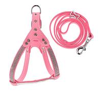 Toyvian Harnais pour Chien Réglable Sangle de Poitrine Douce Laisse de Traction 2Pcs Accessoires pour Animaux Gilet Confortable en Microfibre pour Chiens