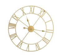 Toyvian Horloge Murale Silencieuse Fer Style Rétro Décoratif Doré pour Salon Chambre sans Pile