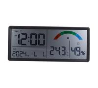 Toyvian Horloge Numérique Murale avec Affichage De La Température Et De L'Humidité Réveil LCD pour Chambre À Coucher Réveil Numérique LCD Grand Nombre Noir Abs