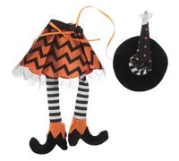 Toyvian Housse Bouteille Vin Décorative Halloween Chapeau Sorcière Longue Jambe pour Bouteilles Vin et Décoration Festive Réutilisable pour Fêtes et Pique-