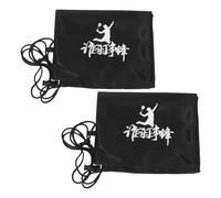 Toyvian Housse de Raquette de Badminton Noire Épaisse avec Bandoulière Simple et Cordon de Serrage, Lot de 2, Étui Souple de Transport pour Raquette de Tennis, Protection