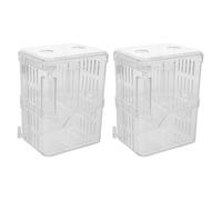 Toyvian Incubateur pour Aquarium 2 pièces : boîte d'élevage Transparente pour Aquarium, écloserie Flottante et isolée, Petit incubateur pour Guppy, Betta, Poisson Clown