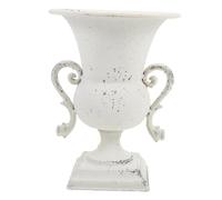 Toyvian Jardinière en Fer Forgé Blanc Style Vintage, Pot de Fleurs Multipurpose pour Plantes et Fleurs Séchées, Décoration Élégante Maison