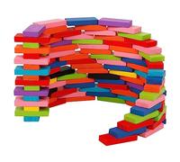 Toyvian Jeu de Blocs de Bûchettes en Bois 120pcs pour Garçon et Filles Jouet D'éveil Éducatif Développement Intelligence et Esprit D'équipe