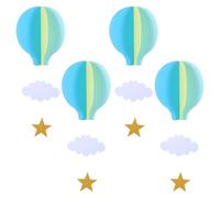 Toyvian Jeu de Dominos Classique - Lot de 4 3D Papier Décoration Double Six avec Boîte en Plafond avec Nuages pour Enfants et Adultes Soirées Famille Voyages