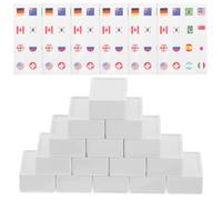 Toyvian Jeu de Mahjong 65 Pièces 30Mm Autocollants Plastiques Drapeaux Internationaux Domino Éducatif pour Garçon et Filles et Adultes Jeu Familial de Voyage Culturel et Divertissement