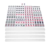 Toyvian Jeu de Mahjong Miniature 20 Mm en Matériau Haute Densité, Set Compact avec 4 Pousseurs pour Voyage et Fête, Tuiles Faciles à Lire pour Parties en Famille et Loisirs Nomades