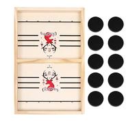 Toyvian Jeu de Palets à Fronde Rapide en Bois 36X22X26 CM pour Garçon et Filles Jeu Interactif Familial de Société 10 Drapeaux Portable et Léger pour Intérieur et Extérieur