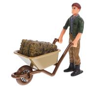 Toyvian Jeu de Scène Ferme Éducatif pour Garçon Fille Maquette DIY Assemblage avec Figurines Fermier et Chariot Pédagogique pour Garçons et Filles Décor Réaliste