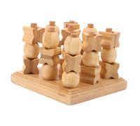 Toyvian Jeu de Société Morpion Bois Jeu de Stratégie Éducatif Bois Éveil pour Garçon Fille et Adultes Développement Réflexion Compétences Logiques