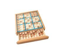 Toyvian Jeu de Sudoku en Bois 9X9 Chiffres pour Garçon et Filles Éducatif d'Entraînement Logique et Raisonnement Plateau de Puzzle Numérique Solide pour Apprentissage Couleur Aléatoire