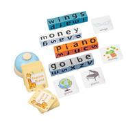 Toyvian Jeu Éducatif Anglais pour Tout Petits de Blocs Bois avec Lettres pour Apprentissage Orthographe Développement Cognitif et Acquisition Linguistique Interactif Garçon Fille Ans et