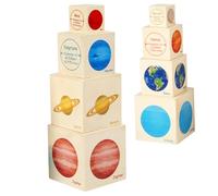 Toyvian Jeu Éducatif Garçon Fille Bois Coffret Planètes Empilables Sensoriel Montessori pour Éveil et Reconnaissance des Formes Cadeau Anniversaire Filles et Garçons