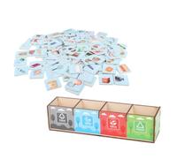 Toyvian Jeu Éducatif Sélection des Ordures pour Garçon Fille Cartes Ludiques Colorées Surface Lisse et Coins Arrondis Pédagogique Léger et Portable pour Éveil Précoce