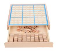 Toyvian Jeu Sudoku en Bois 22.5X22.5 Pouces Puzzle Logique pour Enfants Développement Intellectuel Et Créativité Jeu De Société Réflexion