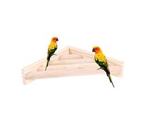 Toyvian Jouet Bois pour Perroquet Tremplin Rond avec Plateforme Carrée pour Oiseau Et Écureuil