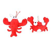Toyvian Jouet en Peluche Crabe Et Homard - Pendentif Moelleux pour, DéCoration De Bureau, Voiture, Maison - 2 PièCes, Rouge, PP Coton Crabe Pendentif Homard Mini Peluche