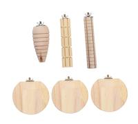 Toyvian Jouet pour Cage à Hamster en Bois Naturel Plateforme De Saut, Échelle De Grimpe Multi-activités, Ensemble 6 Pièces, Aire De Jeu Adaptée Aux Hamsters, Cochons D’Inde Et Petits Rongeurs