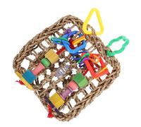 Toyvian Jouet pour Cage à Perroquet en Herbe Marine Tressée Jouet Mural à Mâcher Résistant 18x18 Cm De Nourriture pour Oiseaux Accessoire Suspendu Adapté à Tous Perroquets