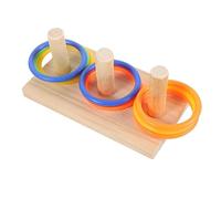 Toyvian Jouets Entraînement Bois pour Perroquets Anneaux Colorés pour Oiseaux Jouet Intellectuel pour Perruches Oiseaux Et Calopsittes pour Développer Intelligence
