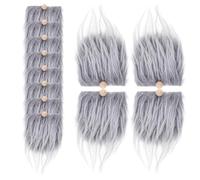 Toyvian Kit 12 Pièces Fausse Fourrure Barbe de GNOME Grise Longue Perles en Bois pour Bricolage Décoration Noël Mariage et Anniversaire Fournitures Artisanales DIY pour Création