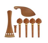 Toyvian Kit Accessoires Violon en Bois de Jujube 4 Pièces pour Violon 4/4 Chevilles Mentonnière et Cordier Design Classique Robuste et Fiable