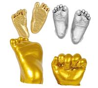 Toyvian Kit Bébé Empreintes Mains Et Pieds 3d Poudre Plâtre 100g Poudre Modèle Peinture Incluse Souvenir Personnalisé Pour -né Capturant Détails Précis Coffret Complet Diy
