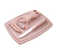 Toyvian Kit Couteau en Céramique Trois Pièces avec Planche à Découper Rose | Éplucheur Multifonction, Poignée Abs Confortable, Usage la Cuisine, Finition Soignée, Accessoire Pratique, Ensemble Compact