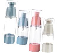 Toyvian Kit de 4 Flacons à Pompe Airless Vides de 30ml et 15ml en As, Design sans Air Distribution Facile, pour Voyage et Soins Quotidiens Couleur Aléatoire