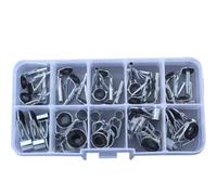 Toyvian Kit de Réparation 36 Pièces Pointes de Canne à Pêche en Acier Inoxydable Léger et Résistant pour Guides de Bâtons de Pêche Eau Douce et Eau Salée