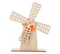 Toyvian Kit DIY Éolienne Bois avec Mécanismes Rotatifs STEM pour Garçon Fille Modèle Assemblée Manuelle pour Expériences Éducatives et Projets Parent-garçon Fille