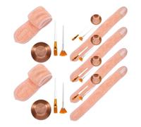Toyvian Kit Soins du Visage Esthéticienne 24 Pièces Bol Mélangeur Rose Doré Bandeau Maintien Confortable Accessoires Professionnels Spa et Beauté pour Soins Peau Visage Femmes