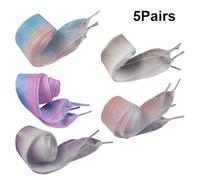 Toyvian Lacets Larges en Fil Dégradé 100 CM X 25 CM Lot de 5 Paires Semi-Transparents en Organza Coloré pour Chaussures Sport et Bottes