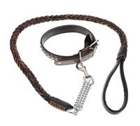 Toyvian Laisse et Collier Cuir pour Chien Moyen et Grand Longue Laisse de Dressage Résistante Liberté et Contrôle Sécurisé Facile à Utiliser Main