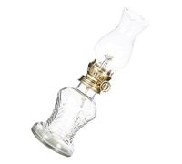 Toyvian Lampe à Pétrole Rétro en Verre Transparent 1 PC Mèche Réglable, Lampe à Huile Vintage pour Éclairage D’Urgence et Décoration Intérieure, Abat-Jour Amovible, Usage Maison