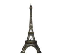 Toyvian Lampe Décorative LED Tour Eiffel en Alliage de Zinc, Éclairage D'ambiance Blanc Clignotant, Statue Métallique Compacte Couleur Bronze, Veilleuse Décorative pour Bureau et Chambre,